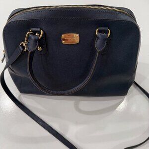 Michael Kors Large Dome Blue Saffiano Leather Bag Purse